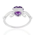 thumbnail image 3 of KIRAN FINE JEWEL Heart Purple Amethyst Band Ring 925 Sterling Silver Wedding Engagement Women Gemstone Statement Jewelry Gift For Her, 3 of 5