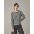 thumbnail image 6 of Women Cropped Cardigan Sweaters Crewneck Button Down Cardigan Gray One size, 6 of 9