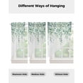 thumbnail image 4 of Teal Eucalyptus Leaves Swag Valances for Windows, Spring Floral Summer Botanical Rod Pocket Sheer Valances for Small Windows, Swag Toppers Light Filtering for Kitchen Living Room 2 Panels 28''x36'', 4 of 6