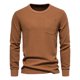 thumbnail image 1 of Camisetas de algodón Waffle de Color sólido para hombre, camisetas de manga larga con un solo bolsillo para hombre, nuevas camisetas básicas transpirables de primavera para hombre, 1 of 5