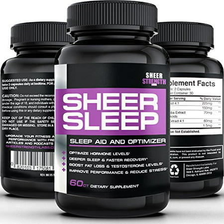 Sheer SLEEP, # 1 nuit Temps Sleep Aid &amp; Recovery Supplément avec Mélatonine, GABA, Valériane + Plus - 100% Pure, Proven, somnifères naturels - 60 Capsules