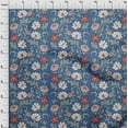 thumbnail image 3 of oneOone Viscose Chiffon Blue Fabric Leaves & Floral Sewing Craft Projects Fabric Prints By Yard 42 Inch Wide, 3 of 4