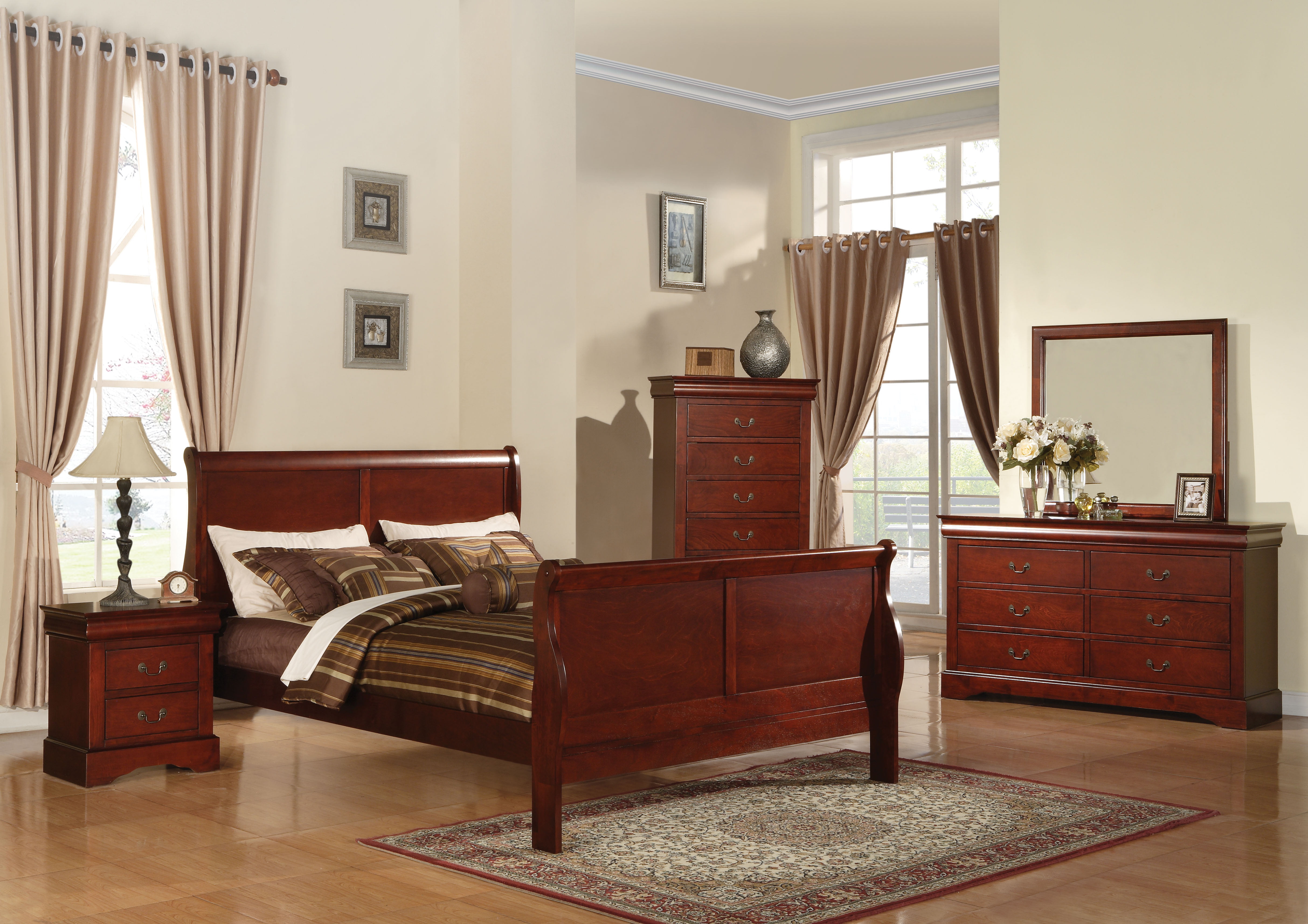 Cherry wood bed frame king - mintfas