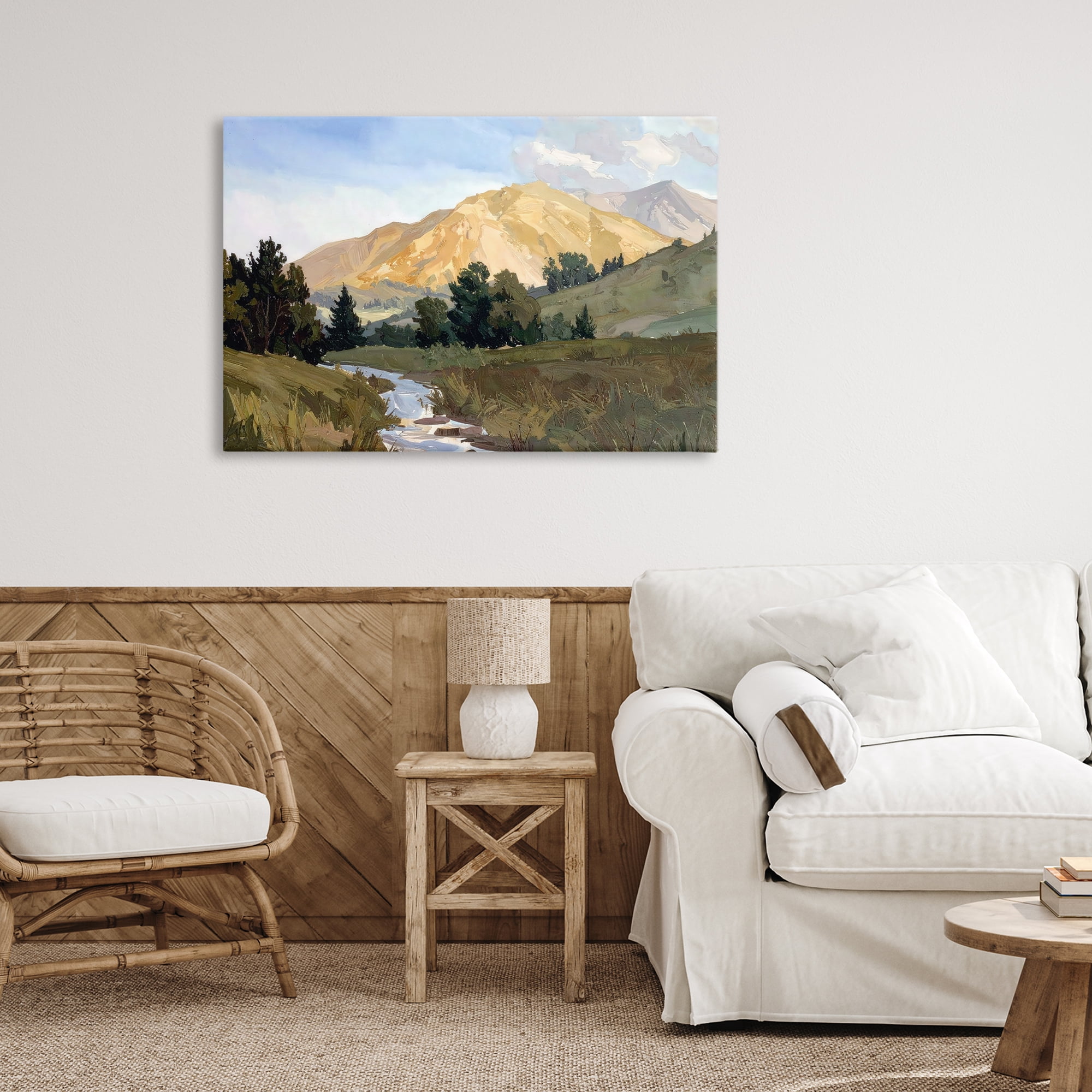 Stupell Industries Mountain Divide Valley Canvas Wall Art, design by Alonza Saunders