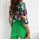 thumbnail image 3 of Camiseta Básica Camiseta básica con estampado colorido, camiseta de manga larga para mujer, traje holgado para mujer de oficina Ygjytge para Mujer Verde T 24, 3 of 8