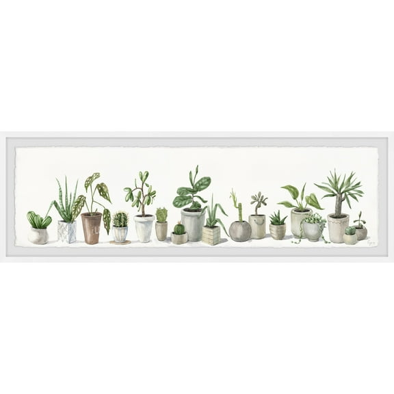 Marmont Hill Potted Green Succulents Framed Painting Print