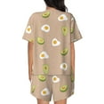 thumbnail image 3 of Kdxio Egg and Avocado Print Pajamas Sets for Women Short-Sleeved Pjs with Lounge Shorts Two Piece Sleepwear S-4XL, 3 of 8