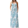 thumbnail image 1 of Leutsin Robe d'Été Décontractée pour Femme Grande Taille, Sans Manches, Col Rond, Imprimée, Ample, avec Poches, Longue, 1 of 6