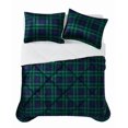 thumbnail image 4 of Truly Soft Cuddle Warmth Tartan Plaid 100% Microfiber Polyester  3 Piece Full/Queen Comforter Set in Blue and Green, All Season, Adult Size, OEKO-TEX Certified, 4 of 9