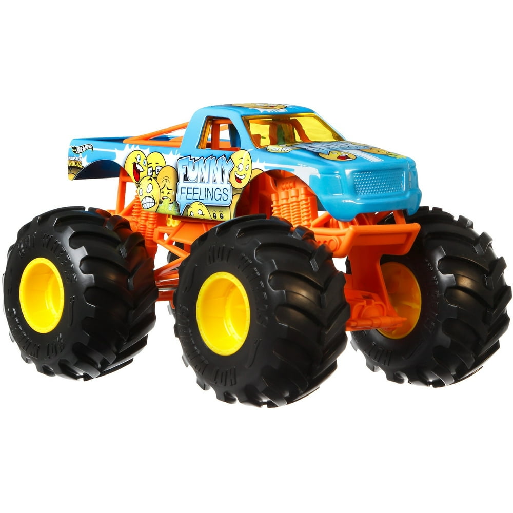 Hot Wheels Monster Trucks 1:24 Scale Funny Feelings Vehicle - Walmart ...