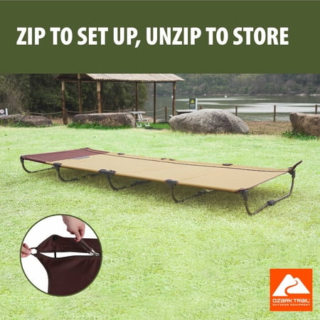 OZARK TRAIL ZIPPER COT, ADULT, 75.5″ X26″ X 5.5″