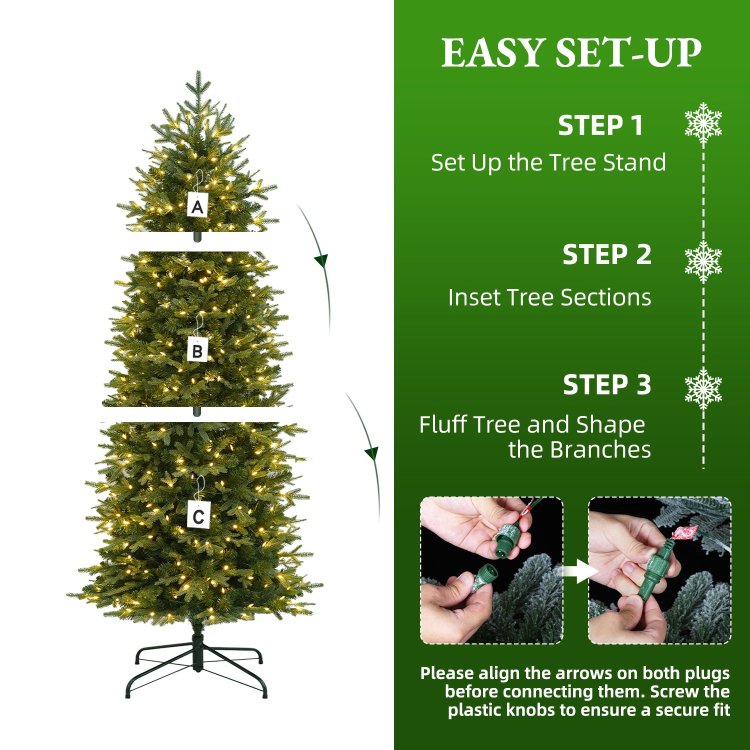 Vivatrees 6ft Pre-lit Slim Artificial Christmas Tree photo 6