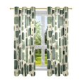 thumbnail image 7 of Yayeee Window Curtains Light Filtering 63"x42" Grommet Panel Pair Home Living Room Decor, Green Geometric, 7 of 7