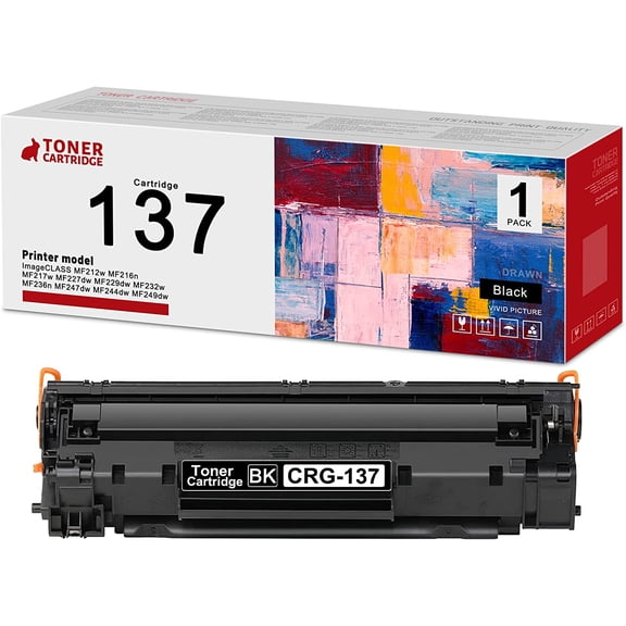 137 Toner Cartridge : CRG-137 Toner Replacement for Canon ImageClass MF212w MF216n MF217w Printer, 1 Black