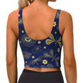 thumbnail image 3 of Vsdgher Vintage Golden Butterfly Print Women Sleeveless Athletic Tank Top Built-in Bra Camisole Sports Vest for Yoga Running Fitness Exercise with Removable Pads, 3 of 8