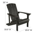 thumbnail image 6 of Flash Furniture 2 Pack Charlestown All-Weather Poly Resin Wood Adirondack Chairs with Side Table in Black, 6 of 9
