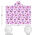 thumbnail image 3 of Wearable Blanket,Pink Butterfly Purple Wing Pattern Hooded Wearable Flannel Blanket for Adults & Teens,Winter Poncho Shawl Wrap Cape Cozy Anti-Pill,50"x60", 3 of 5