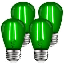 Luxrite S14 Edison LED Green Light Bulb 0.5W Colored LED Bulbs for Outdoor String Lights UL Listed E26 Base 4 Pack