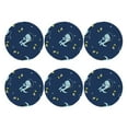 thumbnail image 2 of Bingfone Vintage Space Dinosaur Leather Drinks Coasters With Set Of 6,Suitable For Home Kitchen,Coffee Cup Coasters Home Gift, 2 of 9