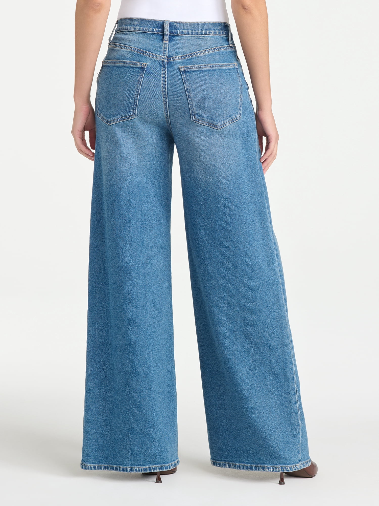 Sofia Vergara Women's and Women's Plus Pleated Wide Leg Jean, Sizes 0-26W