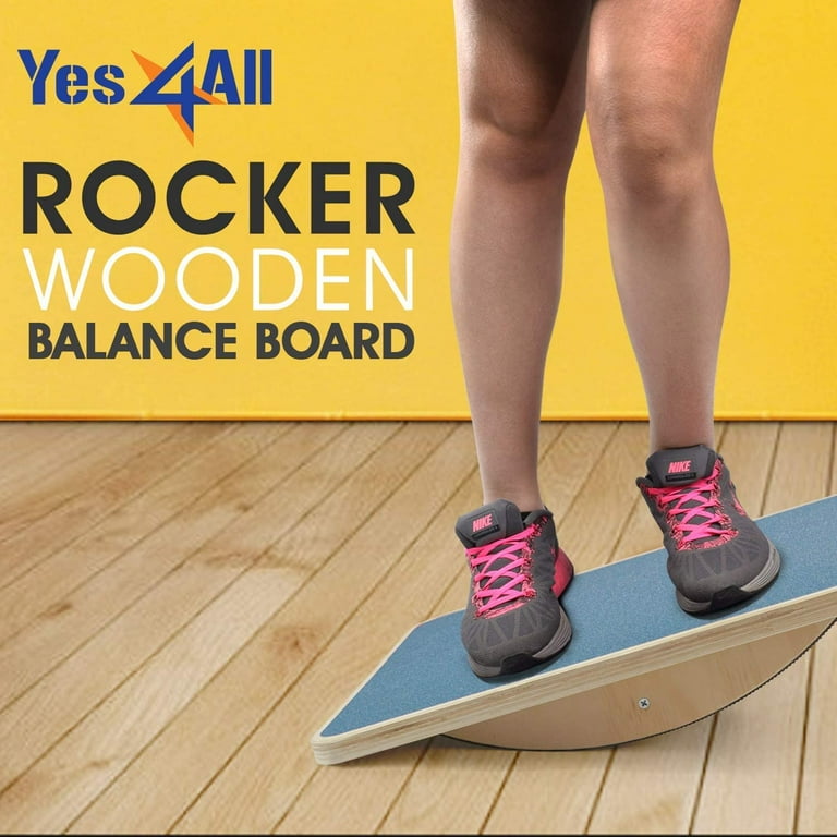 Strongtek professional wooden balance board, rocker board, 17.5 inch,  anti-slip top, core and stability training 