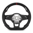 thumbnail image 2 of Carbon Fiber Look Steering Wheel with Perforated Leather Grip, ABS Flat Bottom Design, Carbon Fiber Look, Flat Bottom Design, for GTD R Performance Car Types, Fit for GTD R, 2 of 7