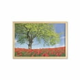 thumbnail image 1 of Poppy Flower Wall Art with Frame, Landscape of Blooming Poppies on Field Majestic Tree Rural Terrain Habitat, Printed Fabric Poster for Bathroom Living Room, 35" x 23", Green Red Blue, by Ambesonne, 1 of 2