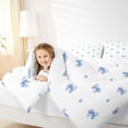 thumbnail image 3 of Erosebridal Light Blue Bow Polka Dot Twin Comforter Sets for Girls, Blue Ribbon Bedding Set for Kids, Reversible, 2 Pieces, 3 of 6