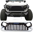 thumbnail image 2 of Ikon Motorsports Grille - Fits 07-18 Jeep Wrangler V2 Grille Topfire Style Painted Gloss Black & White, 2 of 6