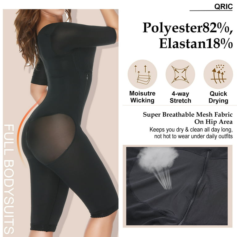 QRIC Fajas Colombianas Reductoras y Moldeadoras Postpartum Full Shapewear  Bodysuit Waist Slimming Body Shaper Girdles for Women (S-3XL) 
