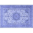 thumbnail image 1 of Ahgly Company Machine Washable Indoor Rectangle Medallion Blue Traditional Area Rugs, 4' x 6', 1 of 4