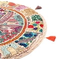 thumbnail image 3 of Stylo Culture Indian Round Throw Pillows Vintage Patchwork Floor Cushion Cover White 28x28 Big Decorative Decor Seating Tuffet Seat Pouf Cover Footstool Cotton Embroidered 1 Pc, 3 of 4