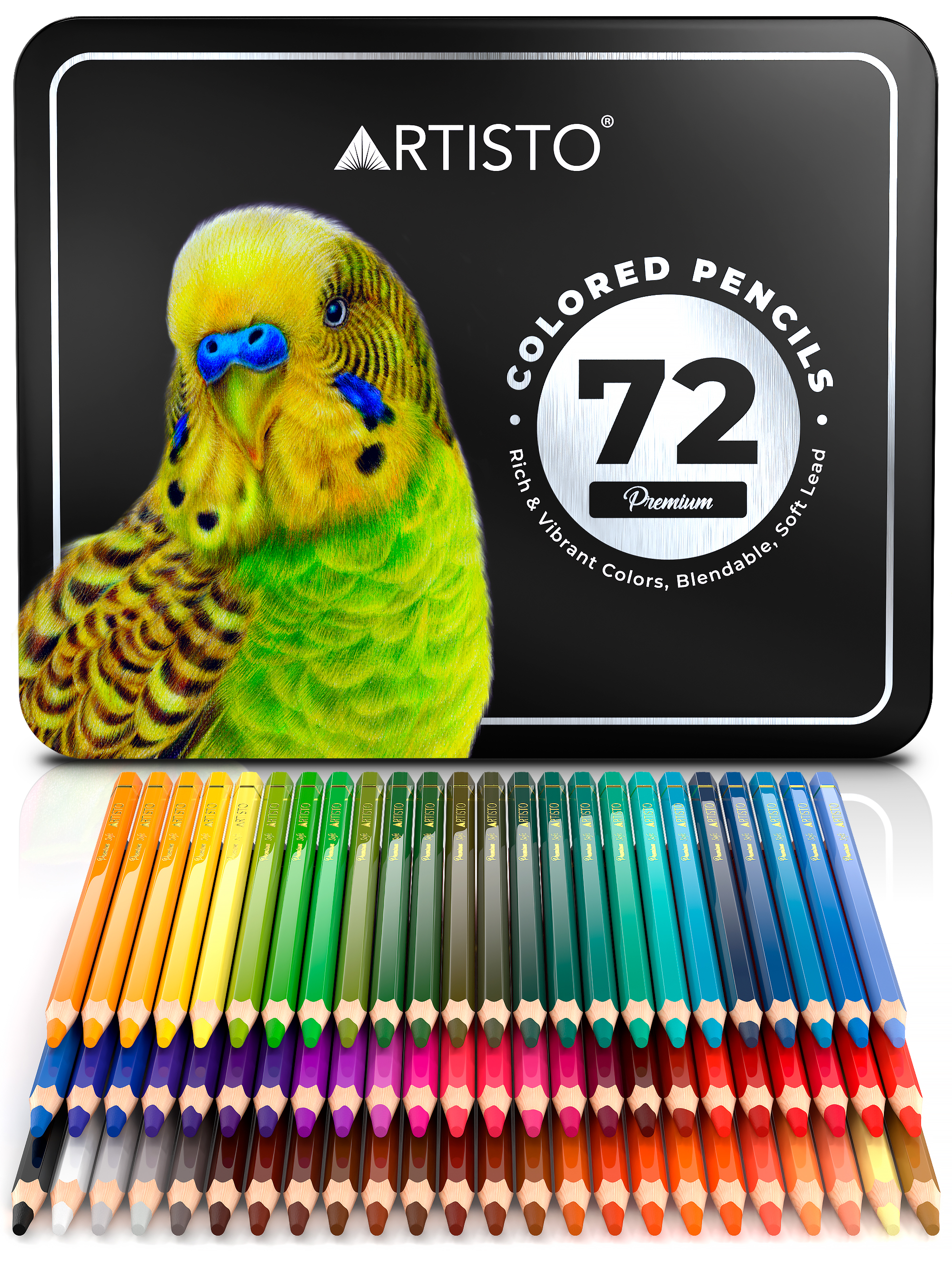 Artisto Premium Colored Pencils Set of 72, Quality 4mm Soft Core