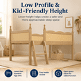 thumbnail image 5 of Miniyam Twin Low Loft Bed with Bookshelf and Guardrails, Wood Kids Bed for Bedroom, Natural, 5 of 8
