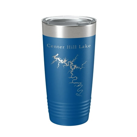 

Center Hill Lake Map Tumbler Travel Mug Insulated Laser Engraved Coffee Cup Tennessee 20 oz Royal Blue