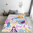 thumbnail image 4 of Mermaid Blanket Gifts for Women Girls Soft Warm Lightweight Cozy Cartoon Mermaid Throw Blankets for Bed Living Room Sofa Couch Mermaid Decor 80x60in, 4 of 6