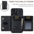 thumbnail image 3 of 2 in 1 Detachable Back Cover Compatible with iPhone 13 Pro Max Wallet Case with Card Holder Leather Pocket Slim Phone Cases 6.7'' (Black), 3 of 9