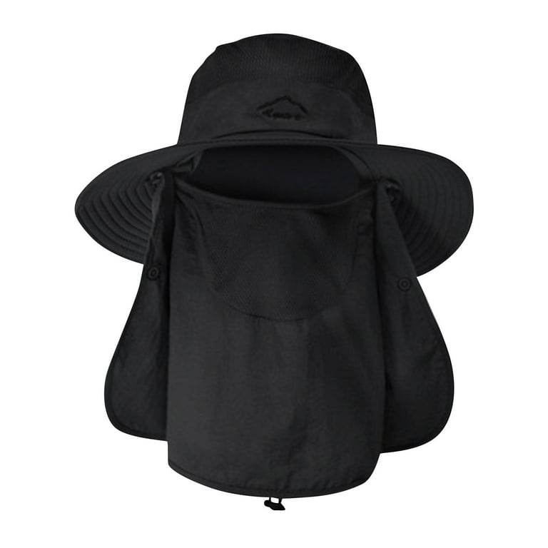 Sun Hat Men'S Uv Protection Wide Sun Hats Cooling Mesh Ponytail Hole Cap  Foldable Hat Hats For Women Polyester Black 