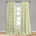 thumbnail image 4 of Ambesonne Floral Curtains, Flower Branch Plain Back, Pair of 28"x63", Yellow Green and Pale Grey, 4 of 4