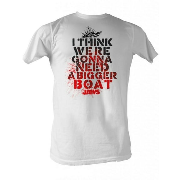 Jaws Bigger Boat White Adult T-Shirt 5Xl