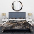 thumbnail image 3 of Designart "Expressions of Freedom Gold And Black I" Boho Feather Bedding Covert Set - Traditional Gold Geometric Bed Set With 1 Sham, 3 of 6