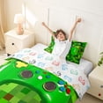 thumbnail image 3 of Erosebridal 3D Gaming Geometric Twin Bedding For Kids Gamer,Pixelated Miners Gamer Duvet Cover Set For Boys,Reversible 2-Piece,No Comforter, 3 of 6