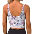 thumbnail image 3 of Vsdgher Butterflies in Pastel Print Women Sleeveless Athletic Tank Top Built-in Bra Camisole Sports Vest for Yoga Running Fitness Exercise with Removable Pads, 3 of 8