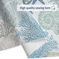 thumbnail image 4 of Blue Beach Shower Curtain, Boho Nautical Coastal Ocean Shower Curtains for Bathroom, Retro Marine Starfish Seashell Coral Fabric Sea Life Shower Curtain 12PCS Hooks Included 72"X72" Teal, 4 of 5