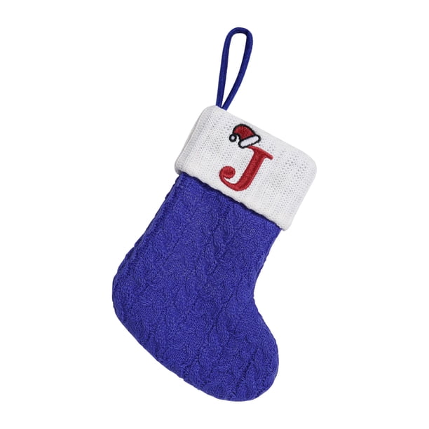 Bolsas de Regalo de Navidad Medios de Punto, Medios de Lana, Cartas Bordadas, Bolsas de Regalo de Dulces para Niños, Bolsas de Regalo de Calcetines Largos