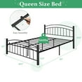 thumbnail image 4 of Costway Queen Size Metal Platform Bed Frame Headboard Footboard Steel Slat Support, 4 of 10
