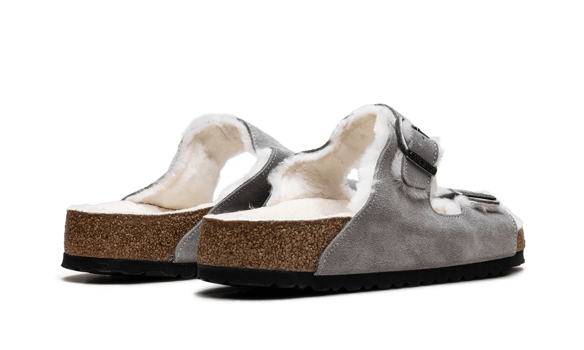 BIRKENSTOCK MENS Arizona Shearling "Stone Coin - Wide Fit" 1017402 Stone Coin 1017402 Stone Coin from Stadium Goods