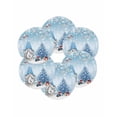 thumbnail image 7 of 13 Inch Round Placemats Set of 6, Blue Christmas Non Slip Heat Insulation PP Table Mats, Gnomes Xmas Tree Snowflake Winter Gifts Washable Place Mats for Kitchen Dining Party Table Decor, 7 of 7