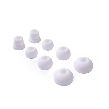 White Replacement Earbud Tips for Beats Powerbeats3 Wireless Stereo Headphones - Small, Medium, Large, and Double Flange