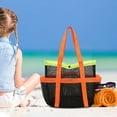 thumbnail image 4 of JingChun Beach Bag, Large Portable Mesh Beach Bag Oversized Beach Tote Beach Towel Bag, 4 of 5